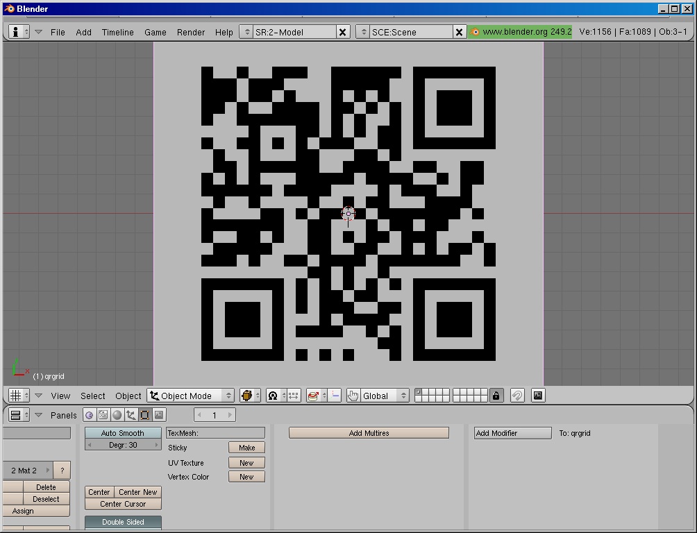 Blender 2.49 de QR Code !! Pythonスクリプト・Plugin フォーラム Blender.jp