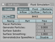 Fruid Simulation パネルの Domain タブ